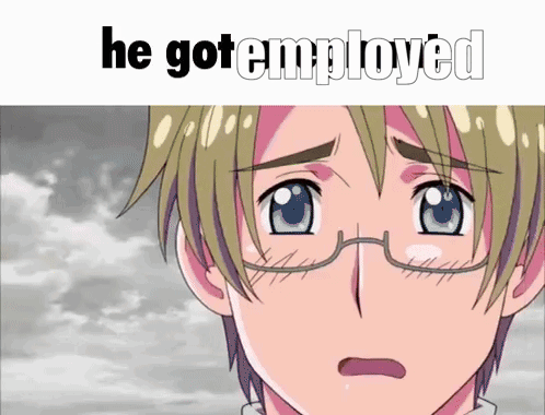 Man with Glasses Employed