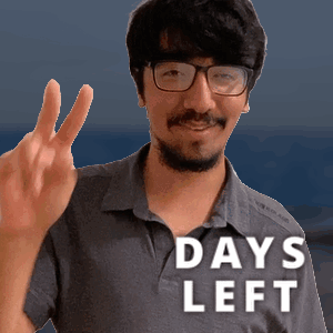 Man With Glasses Giving Peace Sign Days Left GIF