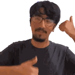 Man with Glasses Giving Thumbs Up