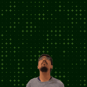 Man With Glasses Green Background 7 + 0 GIF