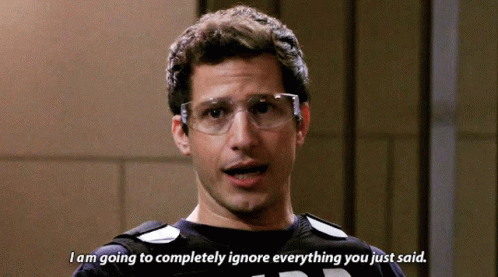 Man With Glasses Headphones Says I Don't Even Look At Her GIF