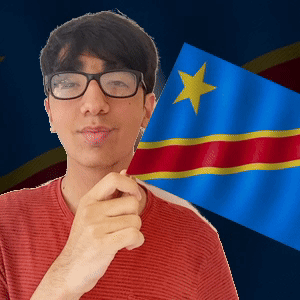 Man With Glasses Holding Blue Flag With Yellow Star