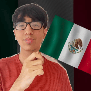 Man With Glasses Holding Mexican Flag