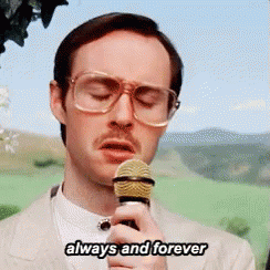 Man With Glasses Holding Microphone Saying Always And Forever GIF
