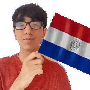 Man With Glasses Holding Paraguay Flag