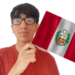 Man With Glasses Holding Red White and Blue Flag