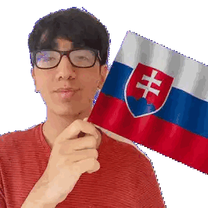 Man With Glasses Holding Slovakian Flag