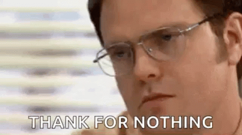 Man With Glasses Making Face Saying Thank For Nothing