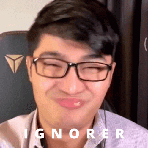 Man With Glasses Making Funny Face Ignorer GIF