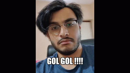 Man With Glasses Making Funny Face Saying Gol Gol GIF