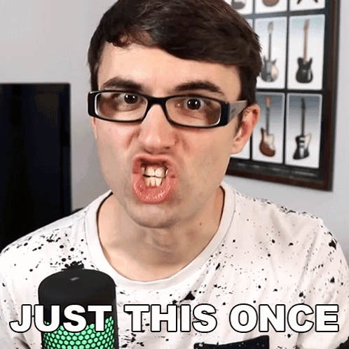 Man With Glasses Making Funny Face Saying Just This Once