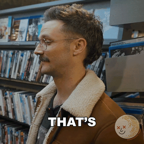Man With Glasses Mustache Says That's in Store