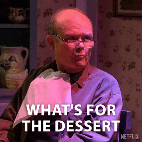 Man With Glasses Napkin In Mouth What's For Dessert GIF