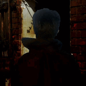 Man With Glasses Open Mouth At Brick Wall GIF
