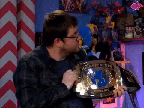 Man With Glasses Play Like A Champion GIF