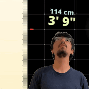 Man With Glasses, Ruler 114 cm 3' 9