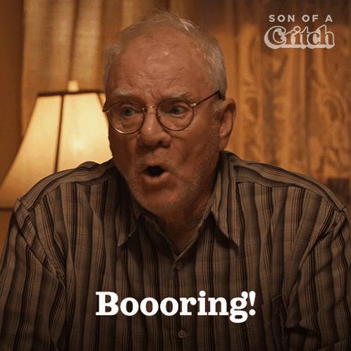 Man with Glasses Saying Booring