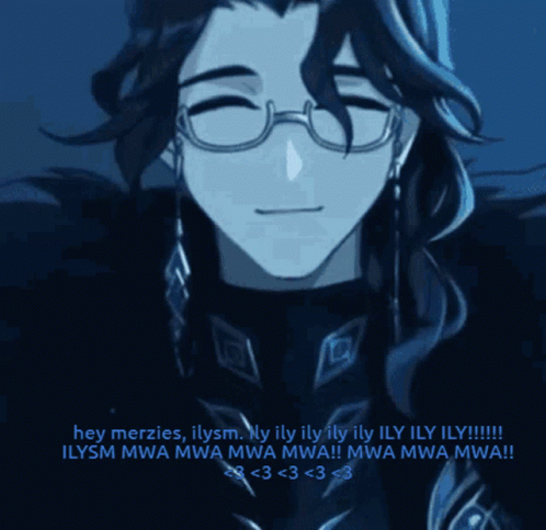 Man With Glasses Saying Hey Merzies ILYSM