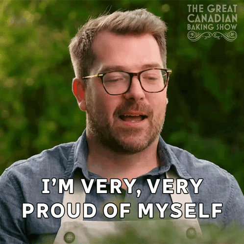 Man with Glasses Saying I'm Proud