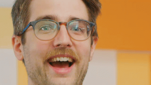 Man With Glasses Saying Just You Close Up