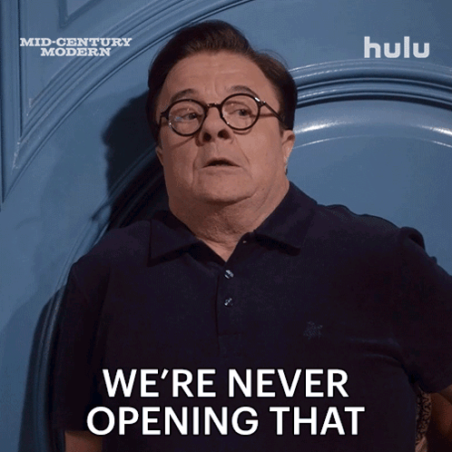 Man With Glasses Saying Never Open That GIF