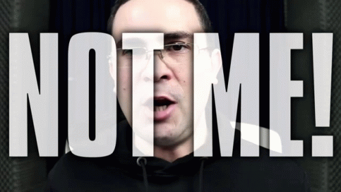 Man With Glasses Saying Not Me