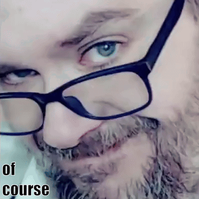 Man with Glasses Saying Of Course