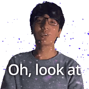 Man with Glasses Saying Oh Look At