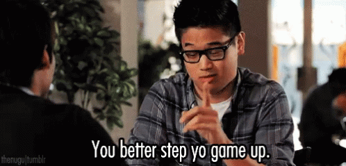 Man With Glasses Saying You Better Step Yo Game Up