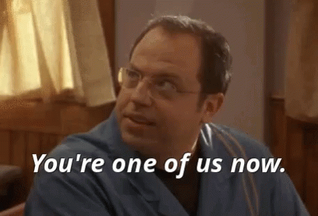 Man With Glasses Saying You're One Of Us Now GIF