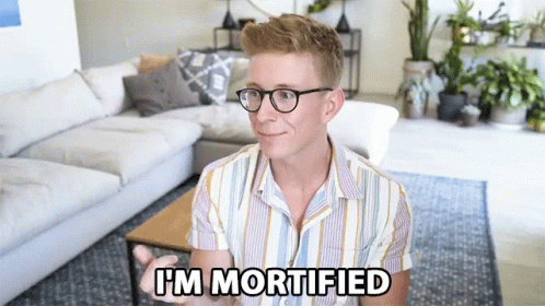Man With Glasses Says I'm Mortified GIF
