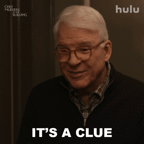 Man With Glasses Says It's A Clue In Front Of Hulu Logo GIF