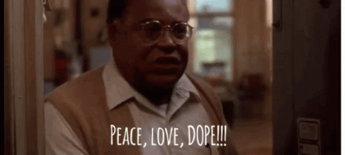 Man With Glasses Says Peace Love And Dope GIF
