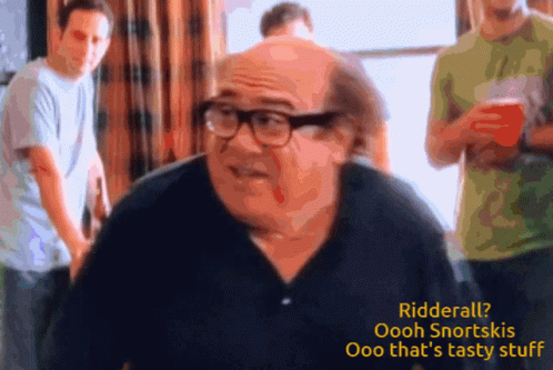 Man With Glasses Says Ridderall Oooh Snortskis Oooh That's Tasty Stuff GIF