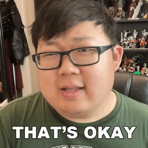 Man With Glasses Says That's Okay Green Shirt GIF