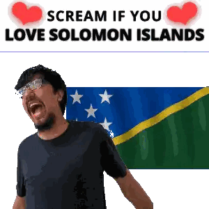 Man With Glasses Screaming Flag Scream If You Love Solomon Islands