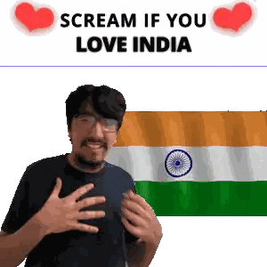 Man with Glasses Screaming Love India