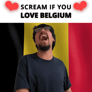 Man With Glasses Screaming Scream If You Love Belgium