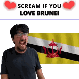 Man With Glasses Screaming Scream If You Love Brunei