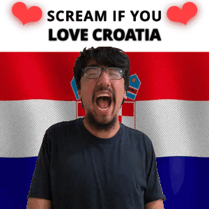 Man With Glasses Screaming Scream If You Love Croatia