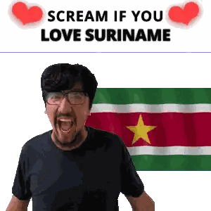 Man With Glasses Screaming Scream If You Love Suriname