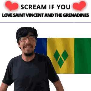Man With Glasses Sign Scream If You Love Saint Vincent and the Grenadine
