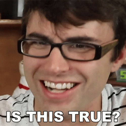 Man With Glasses Smiling Saying Is This True