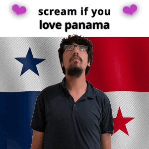 Man With Glasses Standing in Front of Panama Flag