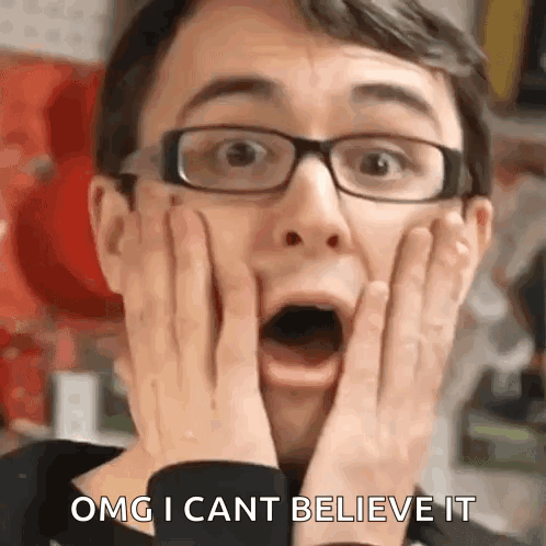 Man with Glasses Surprised Saying OMG