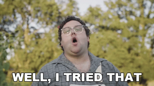 Man With Glasses Yawning Saying Well I Tried That GIF