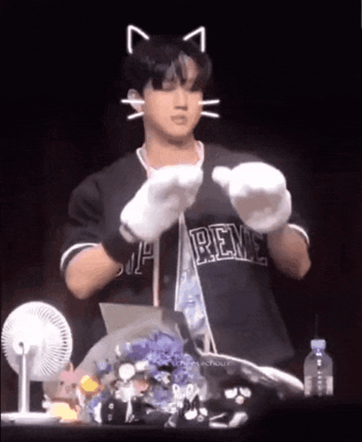 Man With Gloves and Renee Shirt