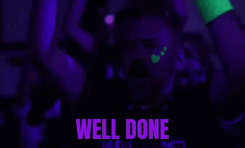 Man With Glow Face Dancing Well Done GIF