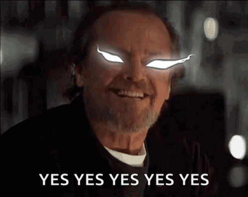 Man With Glowing Eyes Saying Yes