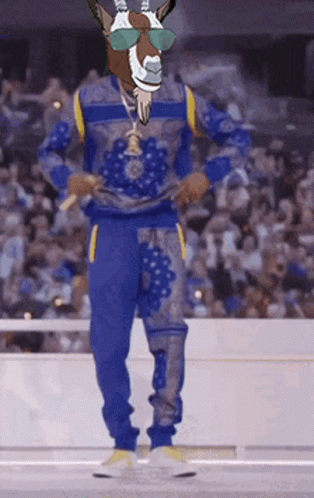 Man With Goat Head On Chest GIF